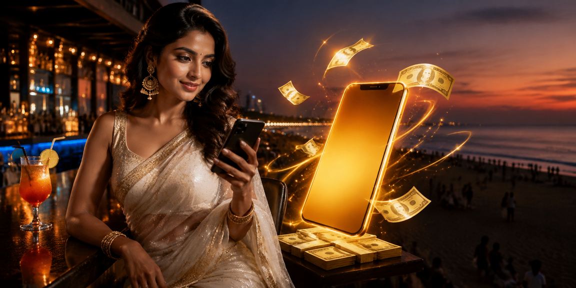 Indian woman registering for a mobile casino platform